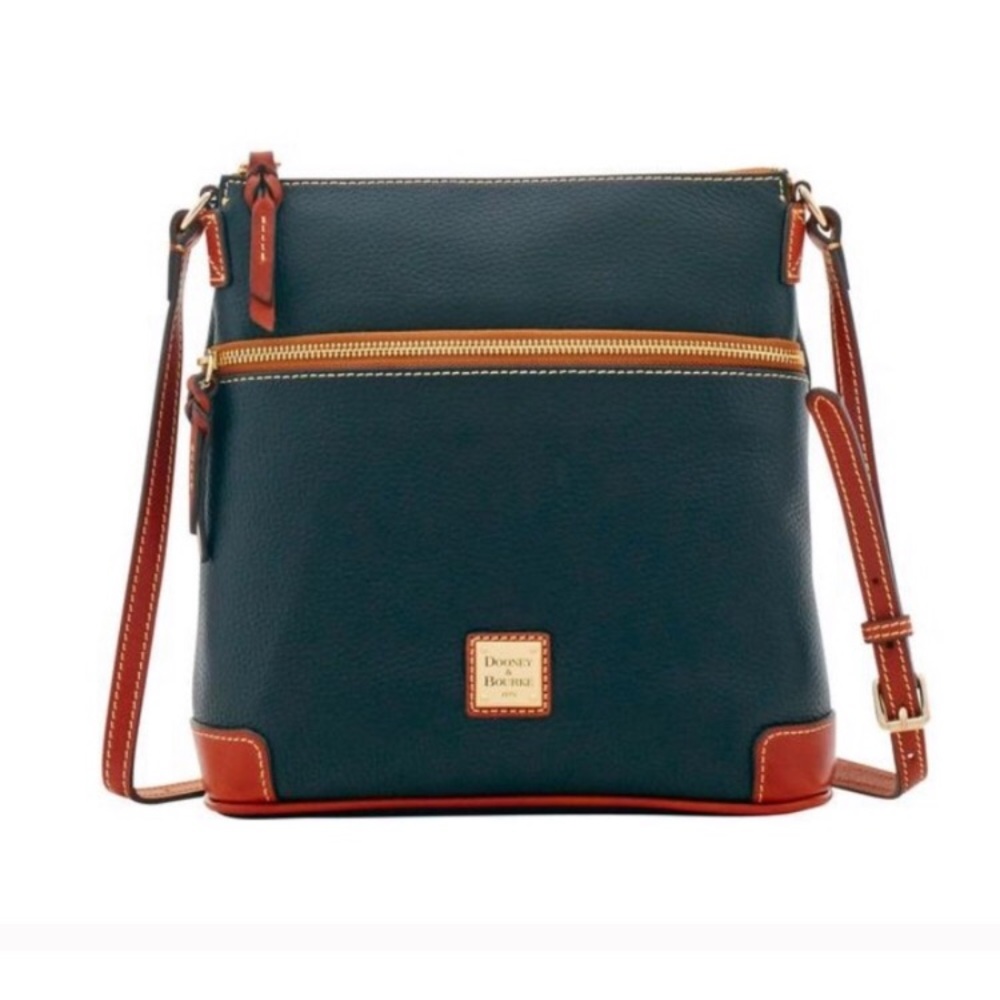 Black Pebble Grain Leather Cross Body Bag